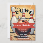 Bowling Einladung zum Geburtstag - "Let's Bowl" (Vorderseite)
