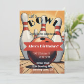 Bowling Einladung zum Geburtstag - "Let's Bowl" (Stehend Vorderseite)