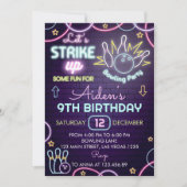 Bowling Einladung zum Geburtstag Spaß machen (Vorderseite)