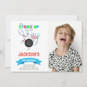 Bowling Einladungen mit Foto (Vorderseite)
