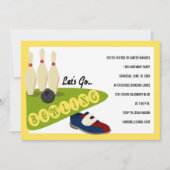 Bowling Einladungen zur Geburtstagspartei (Vorderseite)