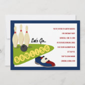 Bowling Einladungen zur Geburtstagspartei (Vorderseite)