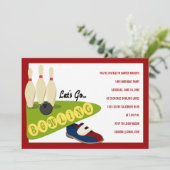 Bowling Einladungen zur Geburtstagspartei (Stehend Vorderseite)