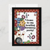 Bowling Einladungen zur Geburtstagspartei (Vorne/Hinten)
