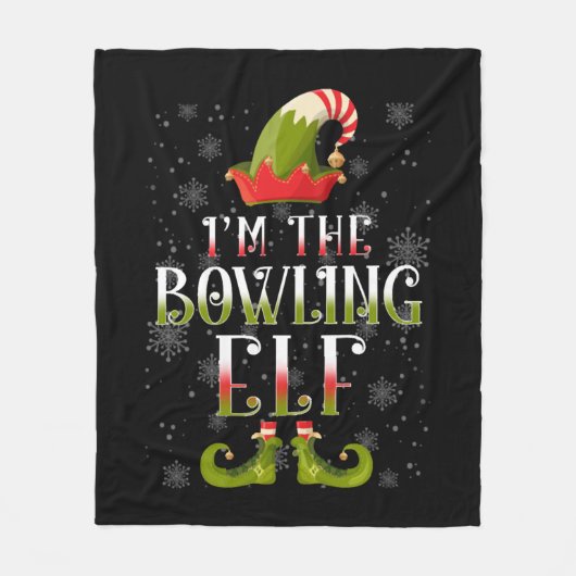 Bowling Elf Christmas Fleecedecke (Vorderseite)