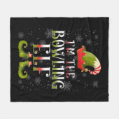 Bowling Elf Christmas Fleecedecke (Vorderseite (Horizontal))
