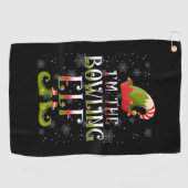 Bowling Elf Christmas Golfhandtuch (Horizontal)
