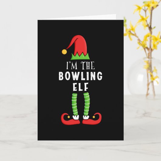 Bowling Elf Christmas Matching Familiengeschenk Karte (Gelbe Blume)