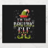 Bowling Elf Christmas Schaumweinetikett (Einzelnes Label)