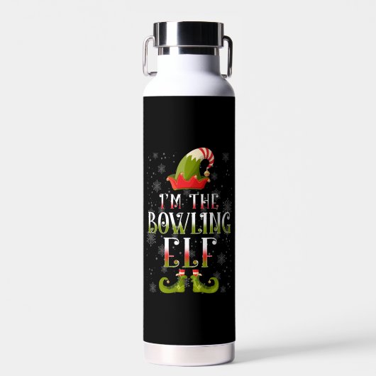 Bowling Elf Christmas Trinkflasche (Vorne)