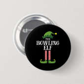 Bowling Elf Matching Family Group Weihnachts-Party Button (Vorne & Hinten)