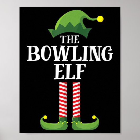 Bowling Elf Matching Family Group Weihnachts-Party Poster (Vorne)