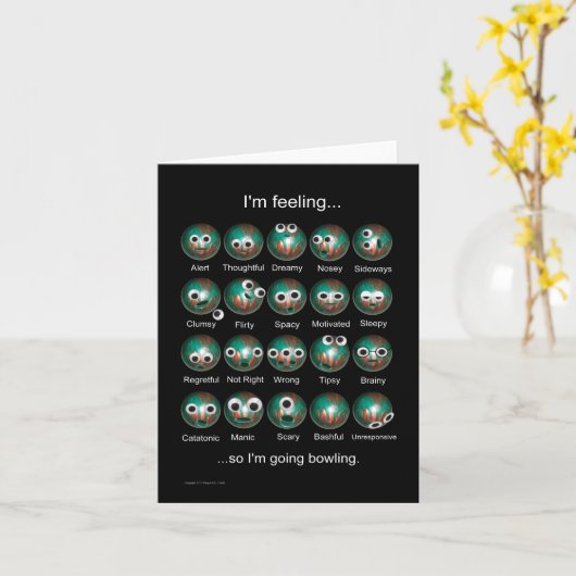 Bowling Emotionen Blankkarten Karte (Gelbe Blume)