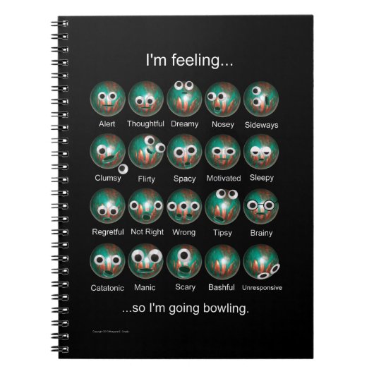 Bowling Emotions-Notebook Notizblock (Vorderseite)