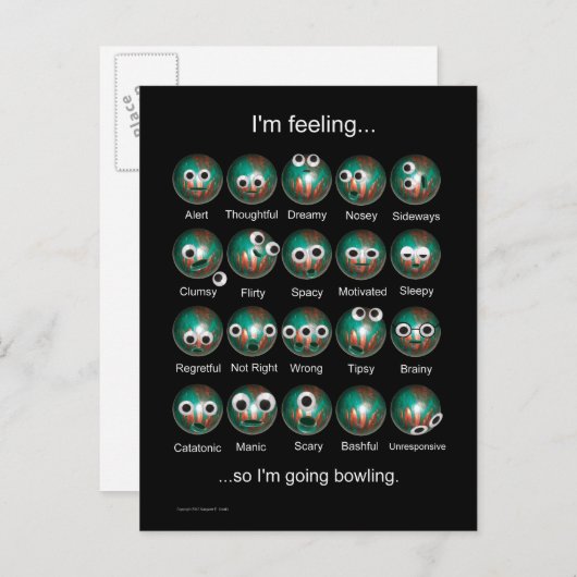 Bowling Emotions Poster Postkarte (Vorne/Hinten)