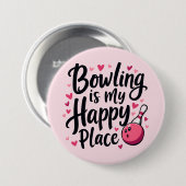 Bowling-Enthusiast Süße Retro-Ästhetik Sportdesign Button (Vorne & Hinten)