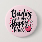 Bowling-Enthusiast Süße Retro-Ästhetik Sportdesign Button (Vorderseite)