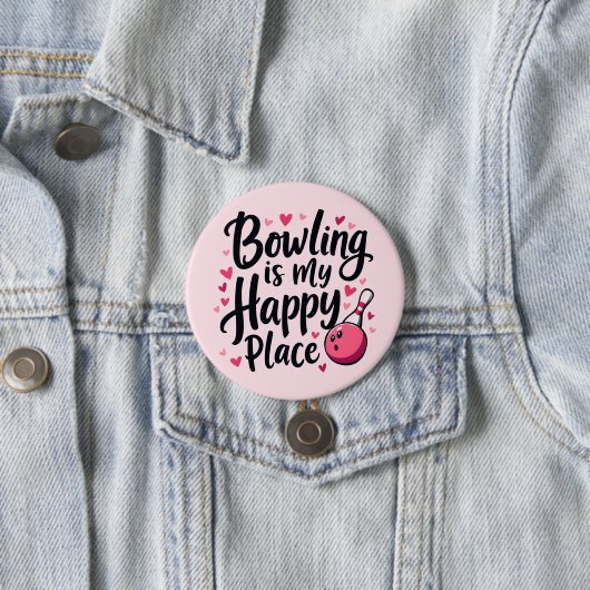 Bowling-Enthusiast Süße Retro-Ästhetik Sportdesign Button (Beispiel)