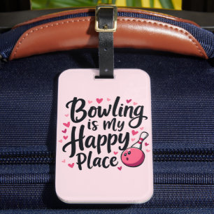 Bowling-Enthusiast Süße Retro-Ästhetik Sportdesign Gepäckanhänger