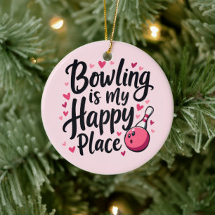 Bowling-Enthusiast Süße Retro-Ästhetik Sportdesign Keramik Ornament