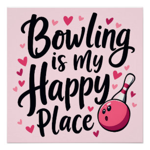 Bowling-Enthusiast Süße Retro-Ästhetik Sportdesign Poster