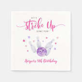 Bowling erwischt ein lustiges Mädchen Serviette (Vorderseite)