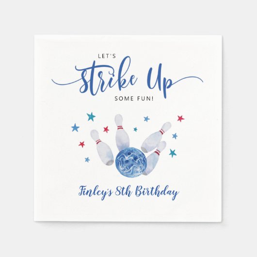 Bowling erwischt Spaß Serviette (Vorderseite)