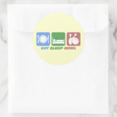 Bowling essen runder aufkleber (Tasche)