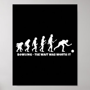 Bowling-Evolution - Lustiger Bowler und Retro-Bowl Poster