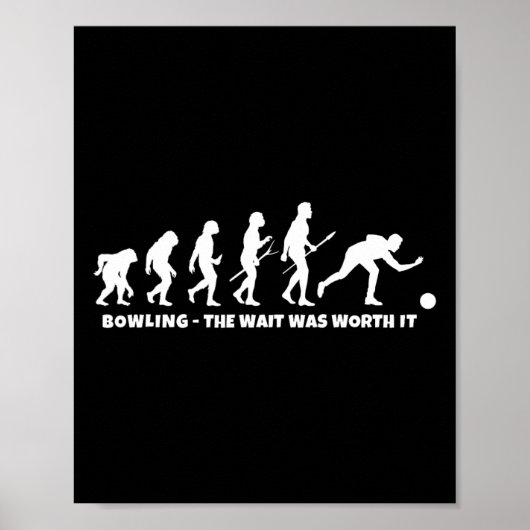 Bowling-Evolution - Lustiger Bowler und Retro-Bowl Poster (Vorne)