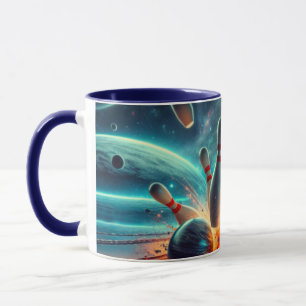 Bowling Explosion Strike der Galaxy Pins Weltraum Tasse