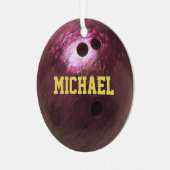 Bowling Fan Personalisiert Ornament (Vorderseite links)