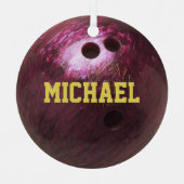 Bowling Fan Personalisiert Ornament Aus Metall (Vorderseite)