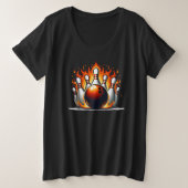 Bowling Fire Große Größe T-Shirt (Design vorne)