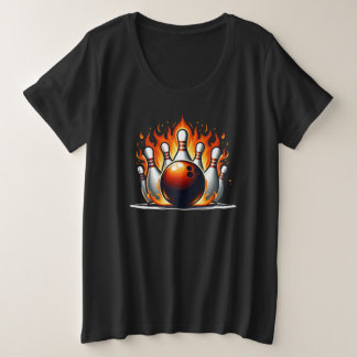 Bowling Fire Große Größe T-Shirt