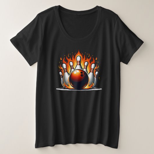 Bowling Fire Große Größe T-Shirt (Design vorne)