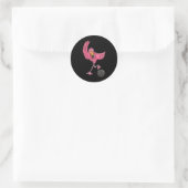 Bowling Flamingo 1 Runder Aufkleber (Tasche)