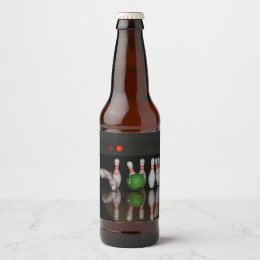 Bowling Flaschenetiketten Bierflaschenetikett (Vorderseite)