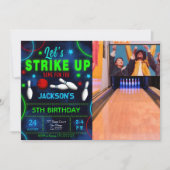 Bowling Foto Einladung (Vorderseite)