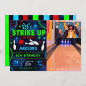 Bowling Foto Einladung (Vorne/Hinten)