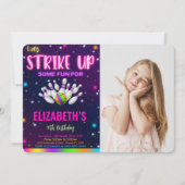 Bowling Foto Einladung (Vorderseite)