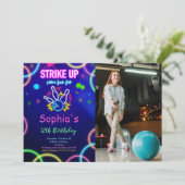 Bowling-Foto-Einladung STRIKE UP Einladung (Stehend Vorderseite)