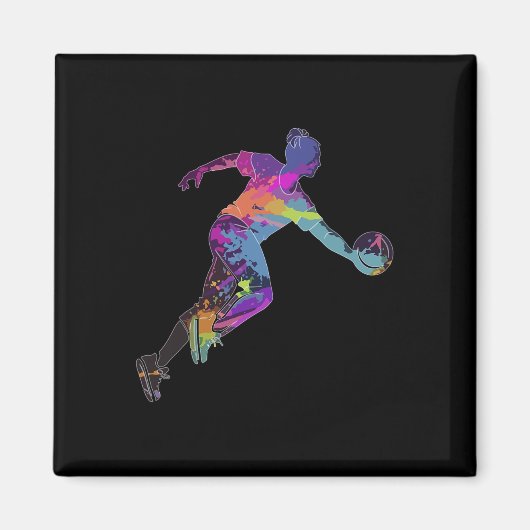 Bowling Frau Bowler Frau Paint Splash Magnet (Vorne)