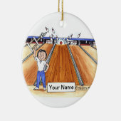 Bowling - Frau Keramik Ornament (Rechts)