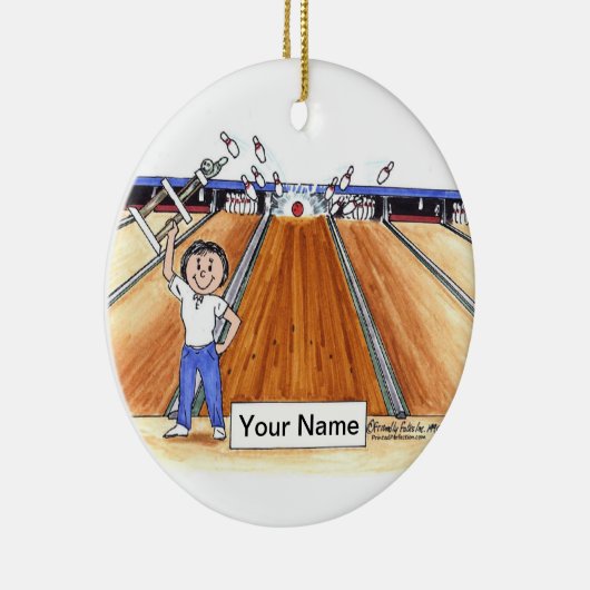 Bowling - Frau Keramik Ornament (Rechts)