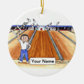 Bowling - Frau Keramik Ornament (Vorne)