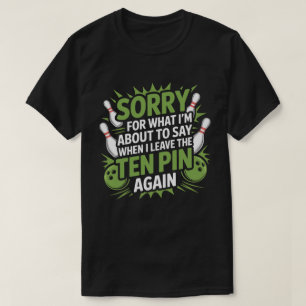 Bowling Frustration Lustiges Zehn-Pin-Design T-Shirt