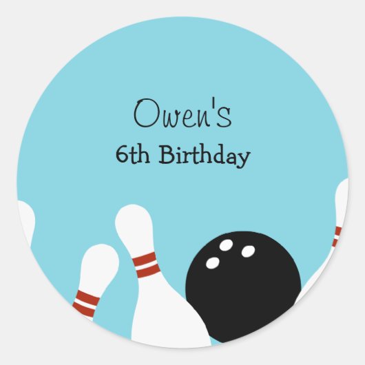 Bowling Fun Fvor Stickers (Türkis) (Vorderseite)