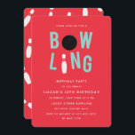 Bowling Fun Kids Geburtstagsparty Einladung_Rot Einladung<br><div class="desc">Eine Geburtstagsfeier für Bowling-Themenabende.</div>