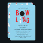 Bowling Fun Kids Geburtstagsparty Invitation_blue Einladung<br><div class="desc">Eine Geburtstagsfeier für Bowling.</div>